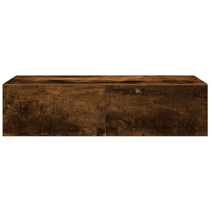 Wall Shelf with Drawers Smoked Oak 60x26.5x15 cm Engineered Wood