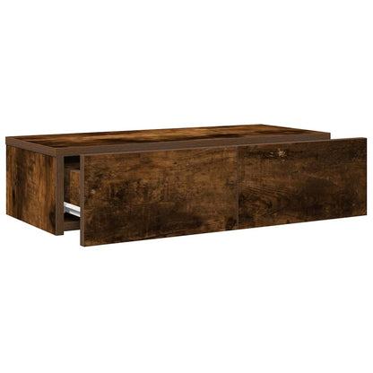 Wall Shelf with Drawers Smoked Oak 60x26.5x15 cm Engineered Wood