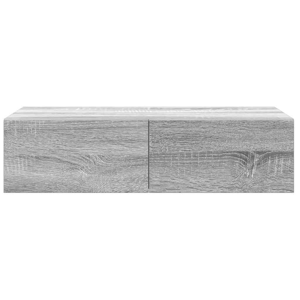 Wall Shelf with Drawers Grey Sonoma 60x26.5x15 cm Engineered Wood