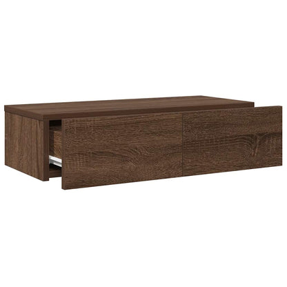 Wall Shelf with Drawers Brown Oak 60x26.5x15 cm Engineered Wood