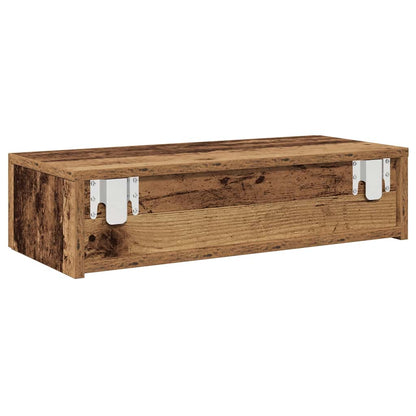 Wall Shelf with Drawers Old Wood 60x26.5x15 cm Engineered Wood