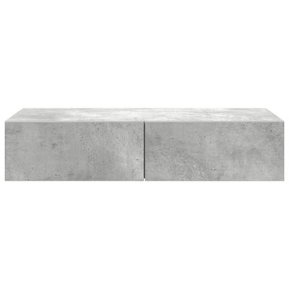 Wall Shelf with Drawers Concrete Grey 80x33x17 cm Engineered Wood