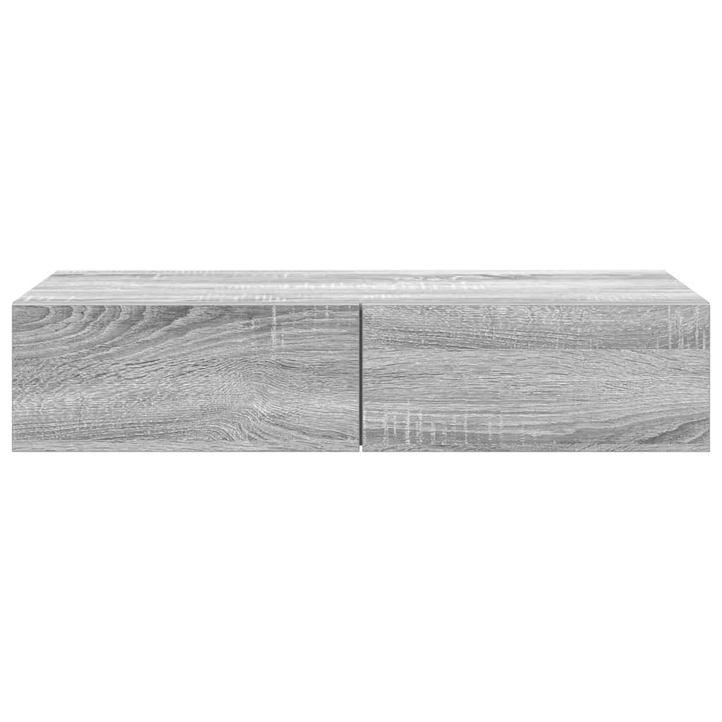 Wall Shelf with Drawers Grey Sonoma 80x33x17 cm Engineered Wood