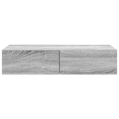 Wall Shelf with Drawers Grey Sonoma 80x33x17 cm Engineered Wood