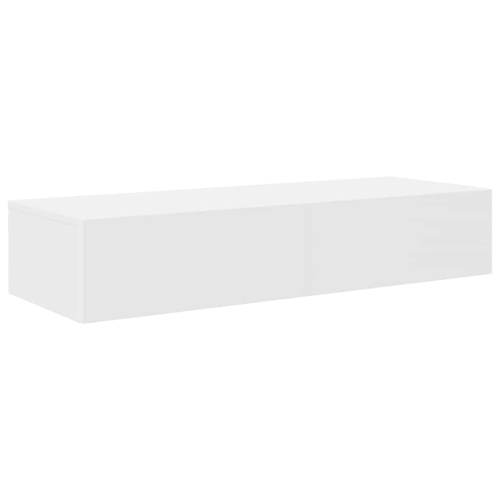 Wall Shelf with Drawers White 100x36x19 cm Engineered Wood