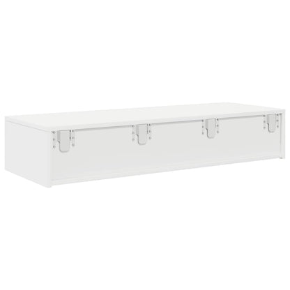 Wall Shelf with Drawers White 100x36x19 cm Engineered Wood