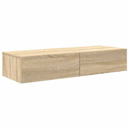 Wall Shelf with Drawers Sonoma Oak 100x36x19 cm Engineered Wood