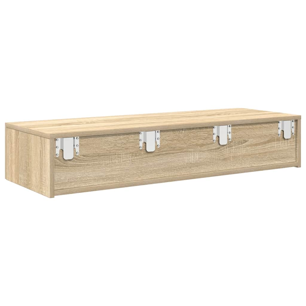 Wall Shelf with Drawers Sonoma Oak 100x36x19 cm Engineered Wood