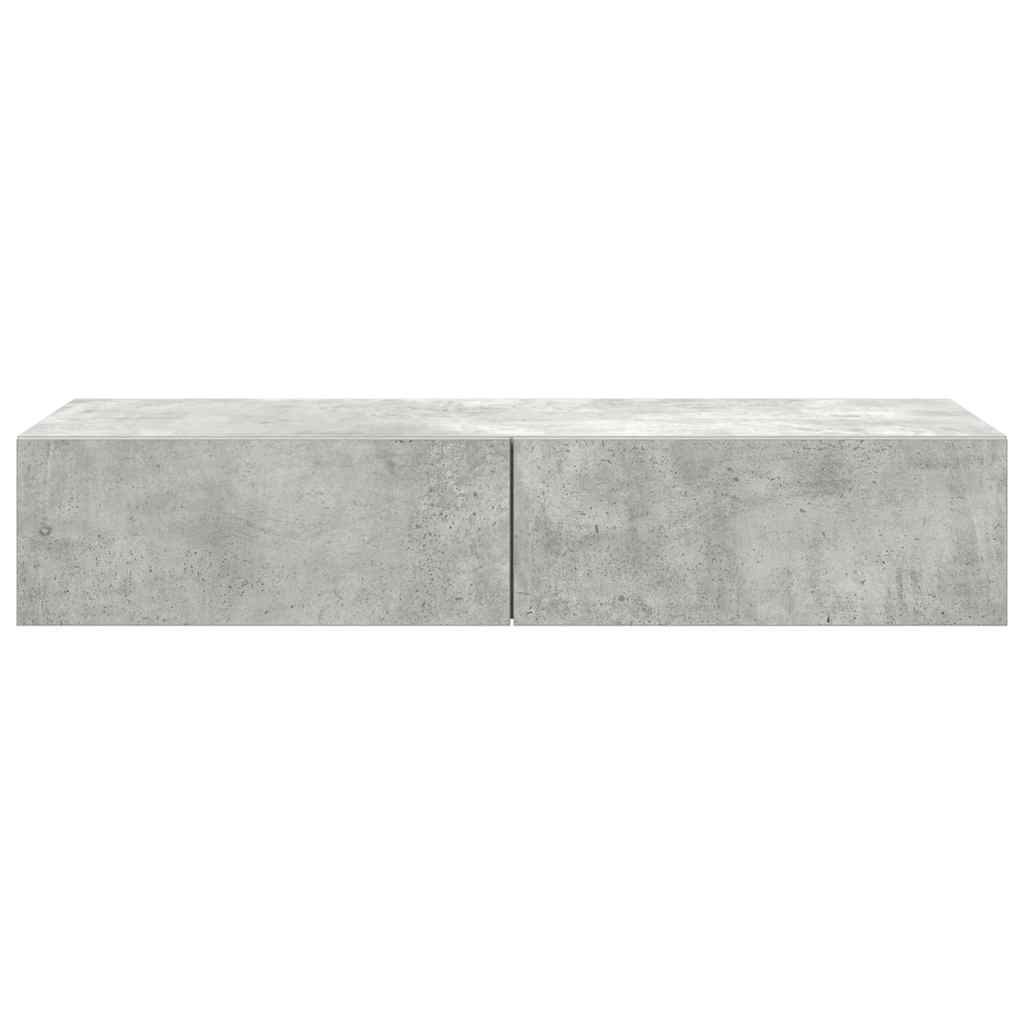 Wall Shelf with Drawers Concrete Grey 100x36x19 cm Engineered Wood