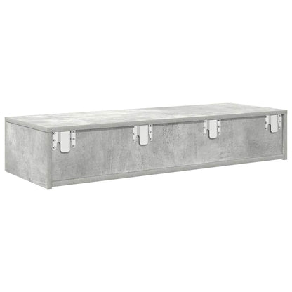 Wall Shelf with Drawers Concrete Grey 100x36x19 cm Engineered Wood