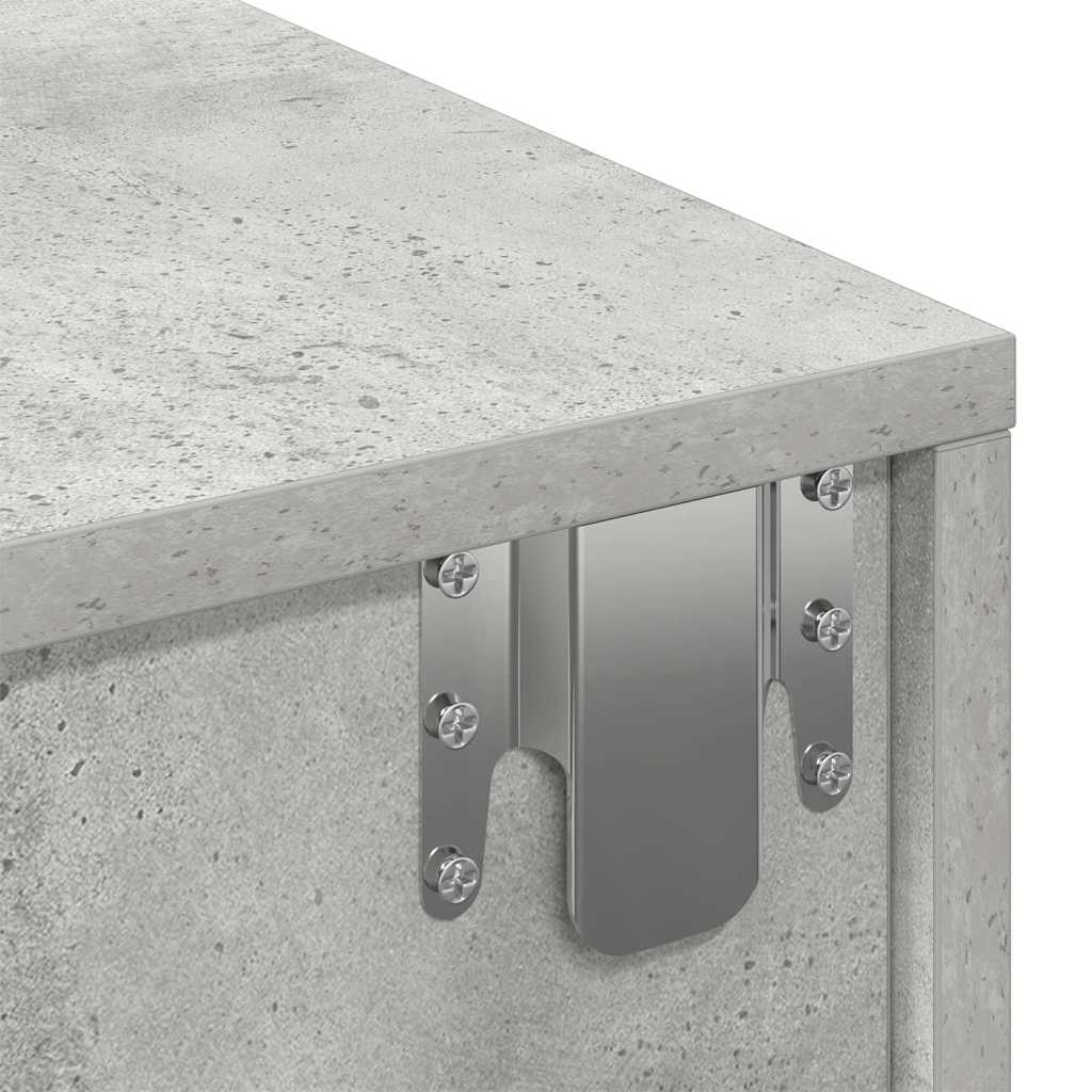 Wall Shelf with Drawers Concrete Grey 100x36x19 cm Engineered Wood