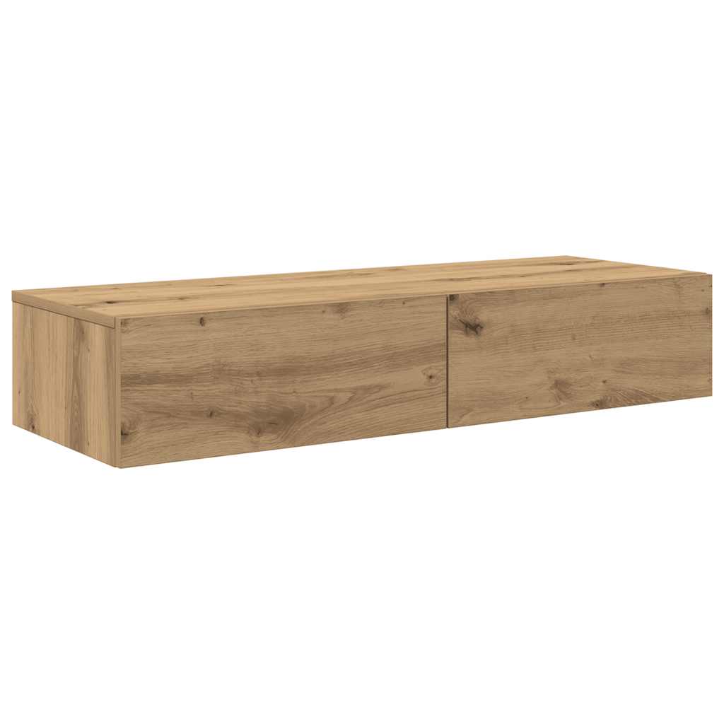 Wall Shelf with Drawers Artisian Oak 100x36x19 cm Engineered Wood