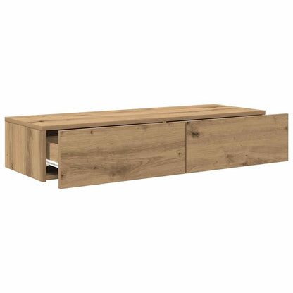 Wall Shelf with Drawers Artisian Oak 100x36x19 cm Engineered Wood