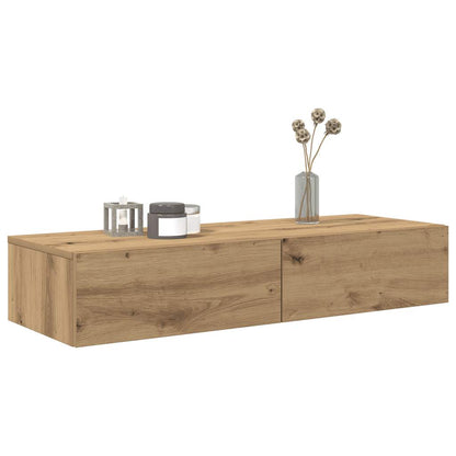 Wall Shelf with Drawers Artisian Oak 100x36x19 cm Engineered Wood