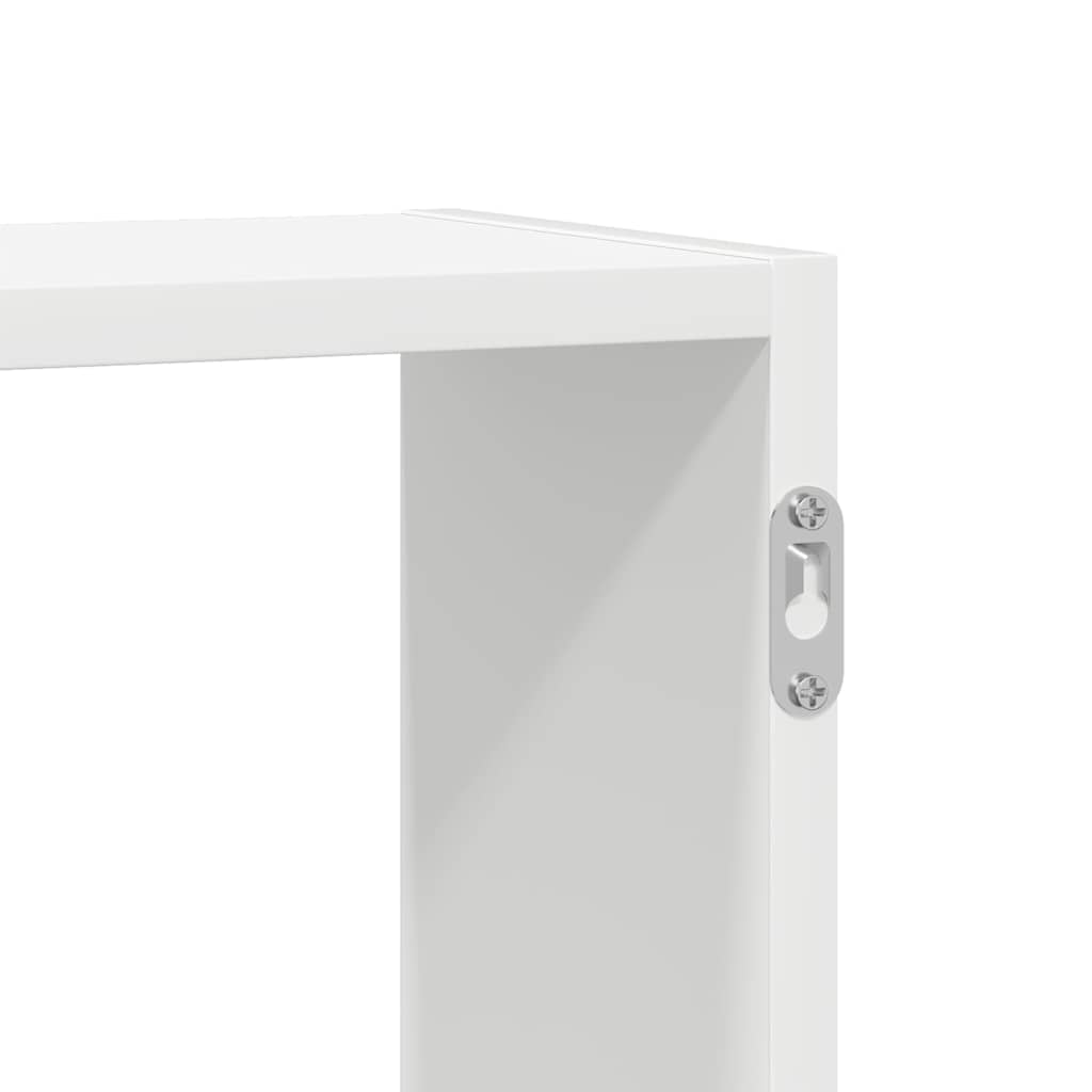 Wall Cube Shelf 5 Compartments White Engineered Wood