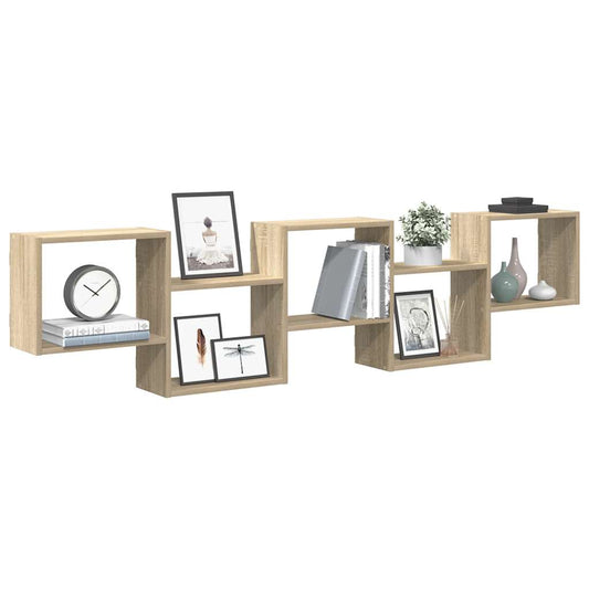 Wall Cube Shelf 5 Compartments Sonoma Oak Engineered Wood