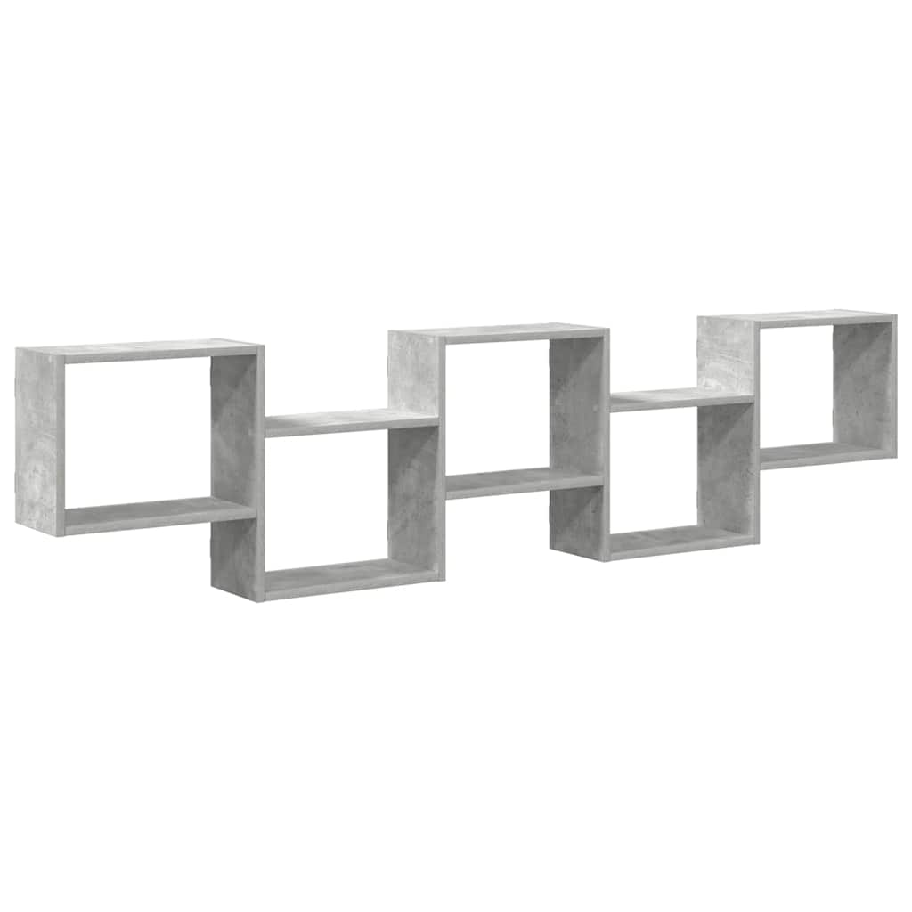 Wall Cube Shelf 5 Compartments Concrete Grey Engineered Wood