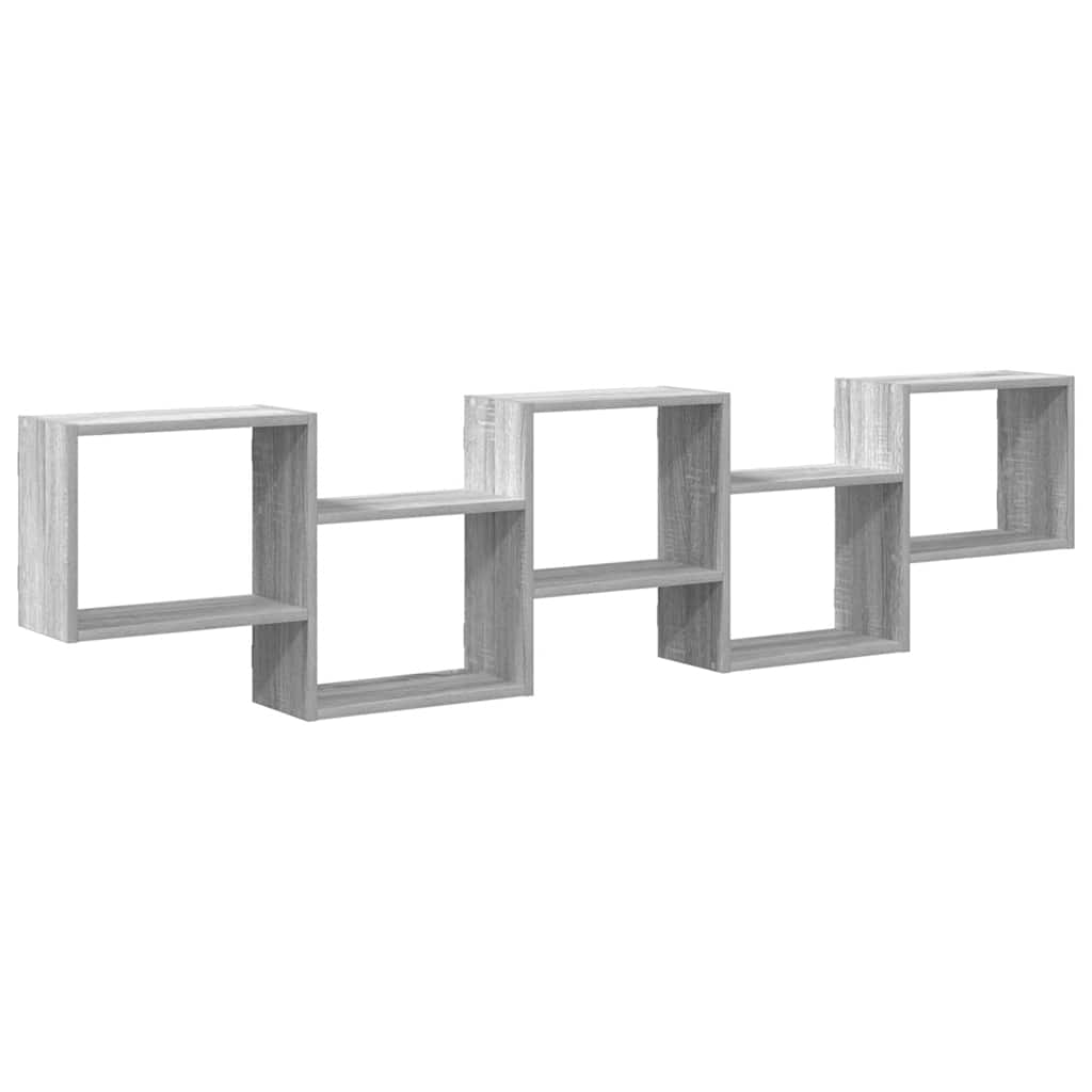 Wall Cube Shelf 5 Compartments Grey Sonoma Engineered Wood