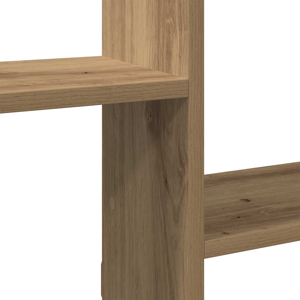 Wall Cube Shelf 5 Compartments Artisian Oak Engineered Wood