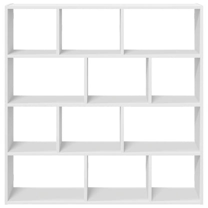 Wall Cube Shelf 12 Compartments White Engineered Wood