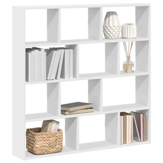 Wall Cube Shelf 12 Compartments White Engineered Wood