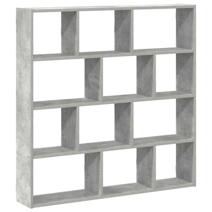 Wall Cube Shelf 12 Compartments Concrete Grey Engineered Wood