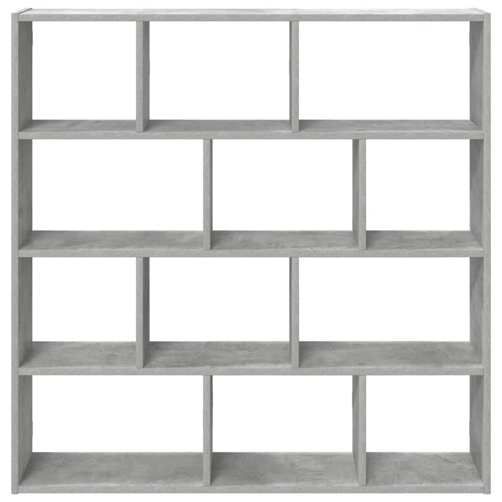 Wall Cube Shelf 12 Compartments Concrete Grey Engineered Wood