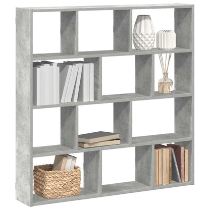 Wall Cube Shelf 12 Compartments Concrete Grey Engineered Wood