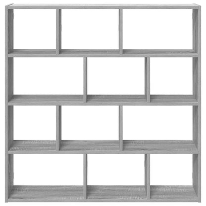 Wall Cube Shelf 12 Compartments Grey Sonoma Engineered Wood