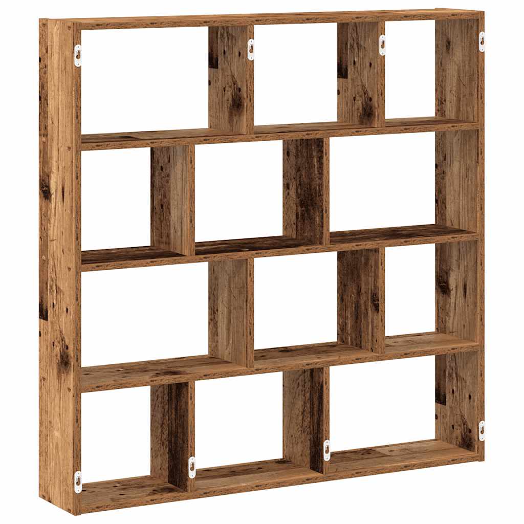 Wall Cube Shelf 12 Compartments Old Wood Engineered Wood