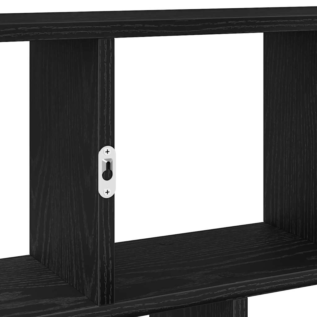 Wall Cube Shelf 12 Compartments Black Engineered Wood