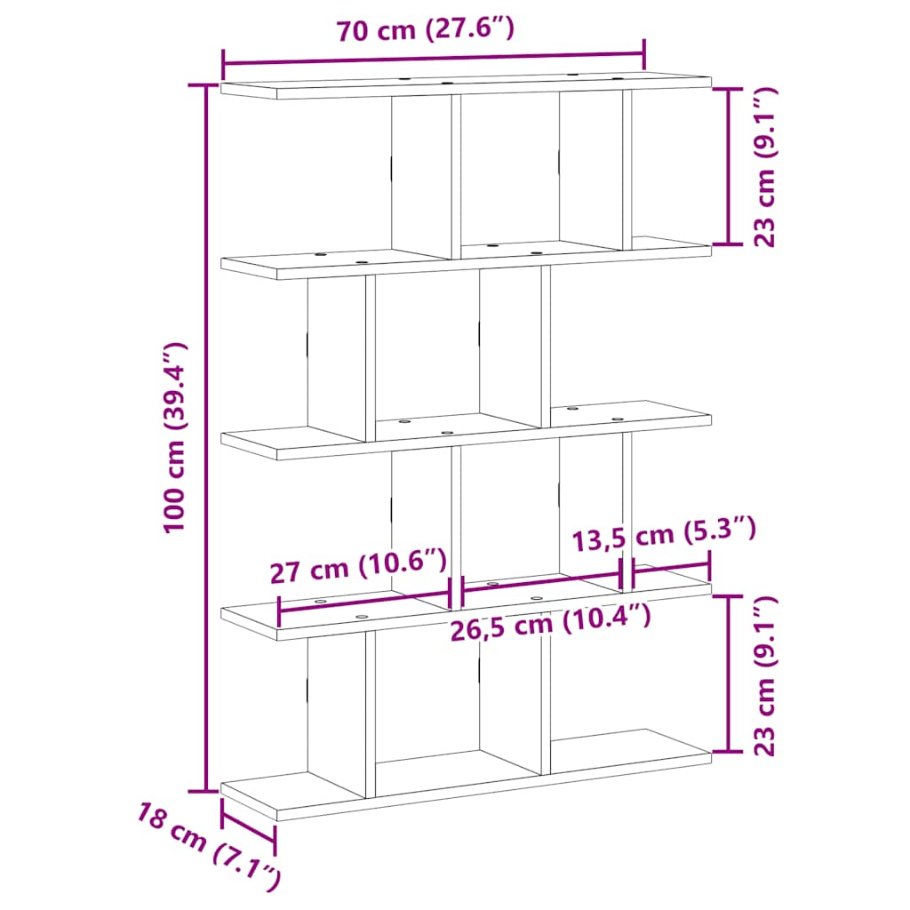 Wall Cube Shelf 12 Compartments Black Engineered Wood