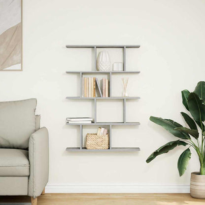 Wall Cube Shelf 12 Compartments Concrete Grey Engineered Wood