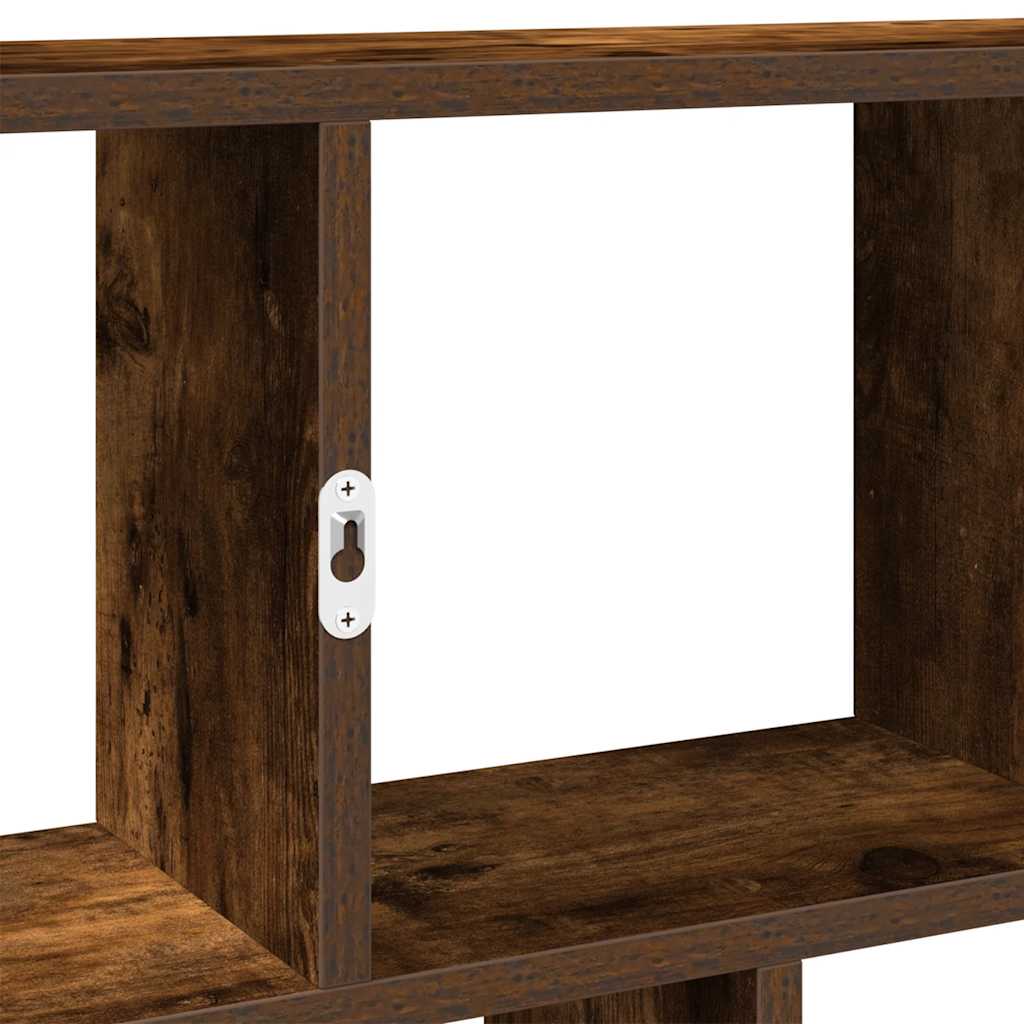 Wall Cube Shelf 12 Compartments Smoked Oak Engineered Wood