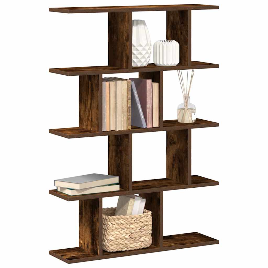 Wall Cube Shelf 12 Compartments Smoked Oak Engineered Wood