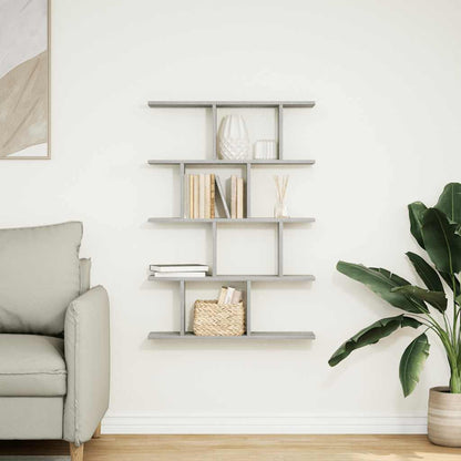 Wall Cube Shelf 12 Compartments Grey Sonoma Engineered Wood