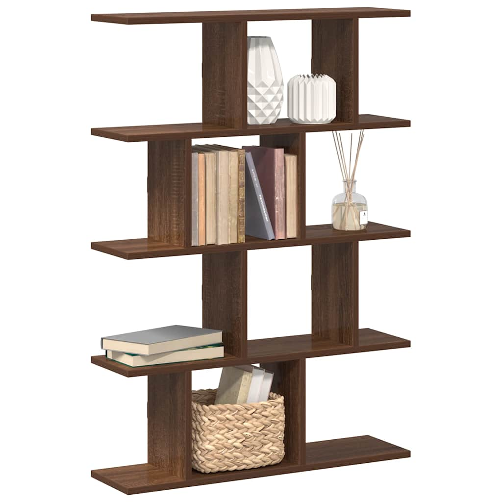 Wall Cube Shelf 12 Compartments Brown Oak Engineered Wood