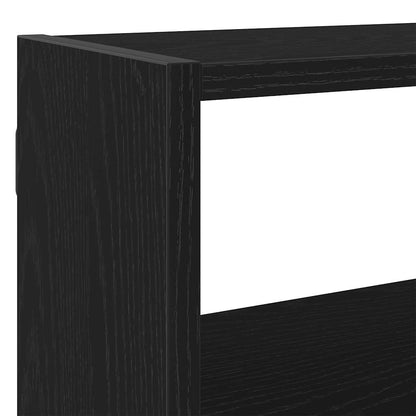 Wall Cube Shelf 7 Compartments Black Engineered Wood