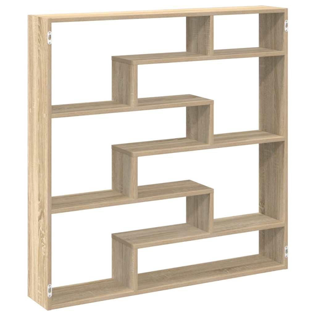 Wall Cube Shelf 7 Compartments Sonoma Oak Engineered Wood