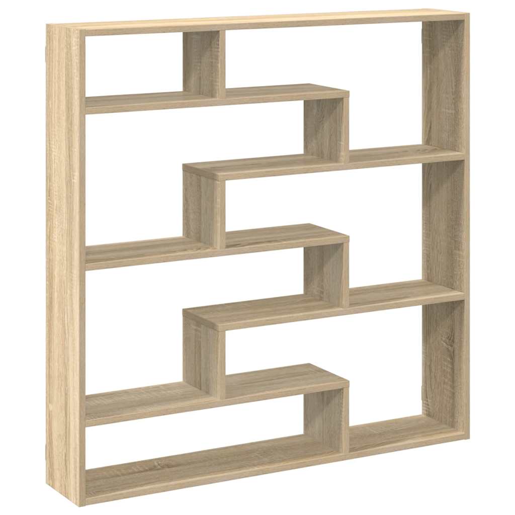 Wall Cube Shelf 7 Compartments Sonoma Oak Engineered Wood