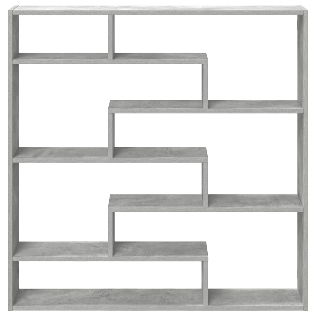 Wall Cube Shelf 7 Compartments Concrete Grey Engineered Wood