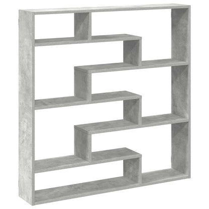 Wall Cube Shelf 7 Compartments Concrete Grey Engineered Wood