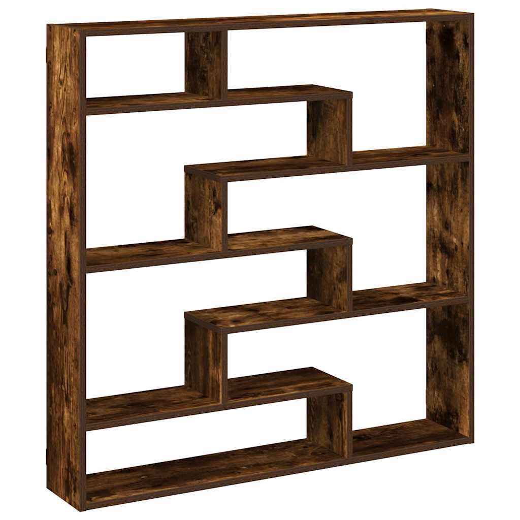 Wall Cube Shelf 7 Compartments Smoked Oak Engineered Wood