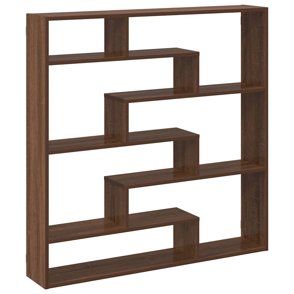 Wall Cube Shelf 7 Compartments Brown Oak Engineered Wood