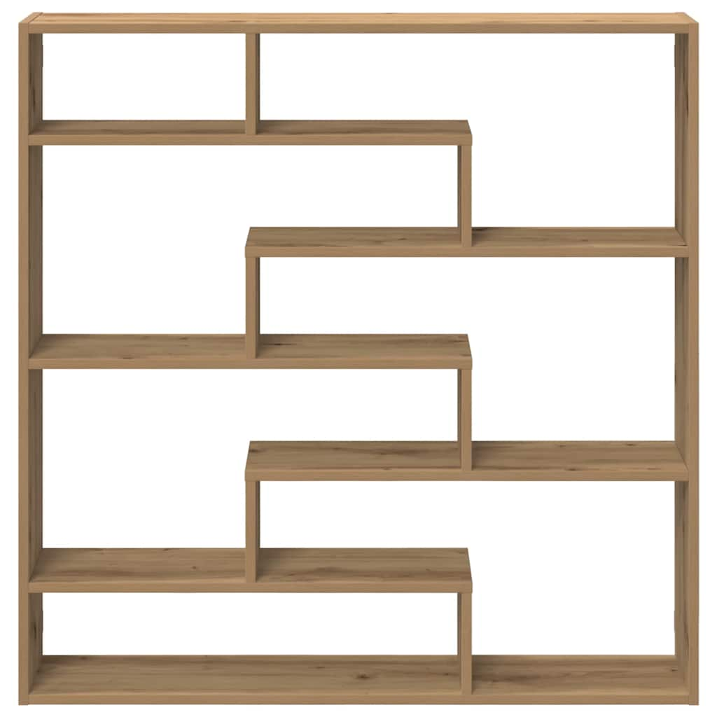 Wall Cube Shelf 7 Compartments Artisian Oak Engineered Wood