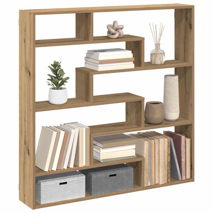 Wall Cube Shelf 7 Compartments Artisian Oak Engineered Wood