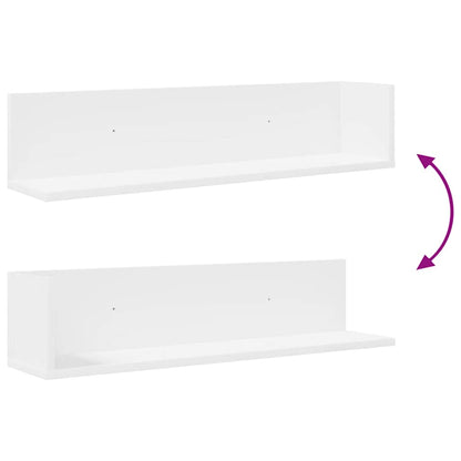 Wall Shelves 2 pcs White 75x16.5x16.5 cm Engineered Wood