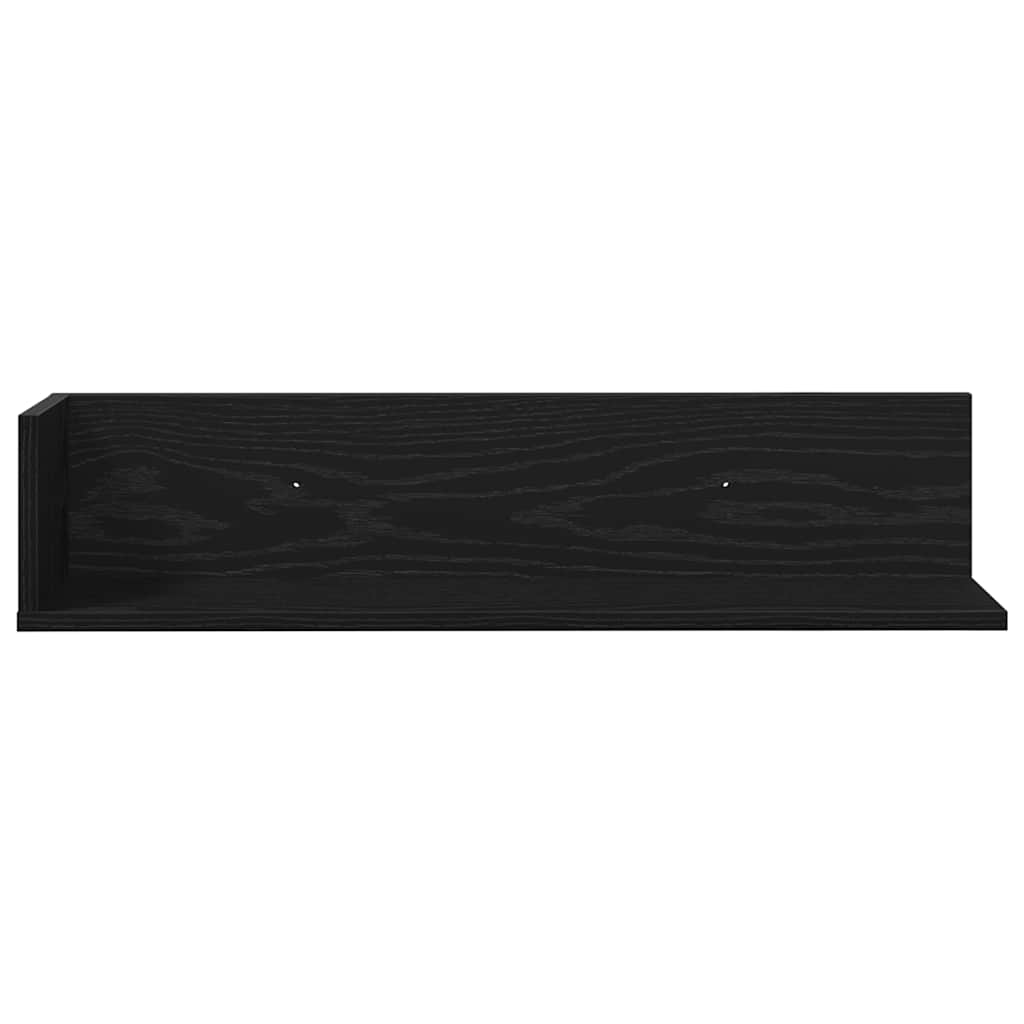 Wall Shelves 2 pcs Black 75x16.5x16.5 cm Engineered Wood