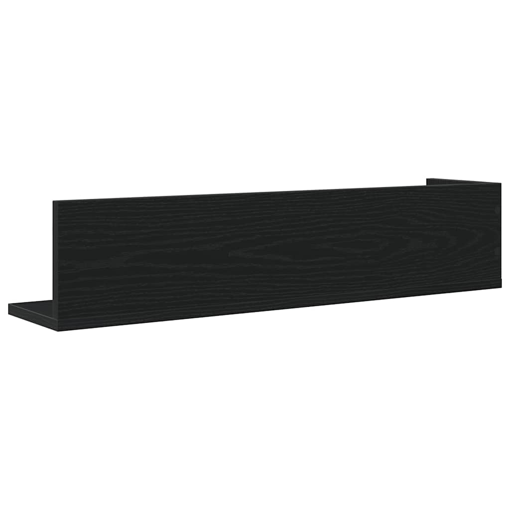 Wall Shelves 2 pcs Black 75x16.5x16.5 cm Engineered Wood