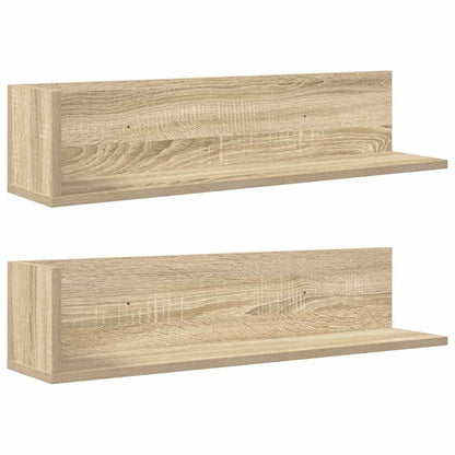 Wall Shelves 2 pcs Sonoma Oak 75x16.5x16.5 cm Engineered Wood